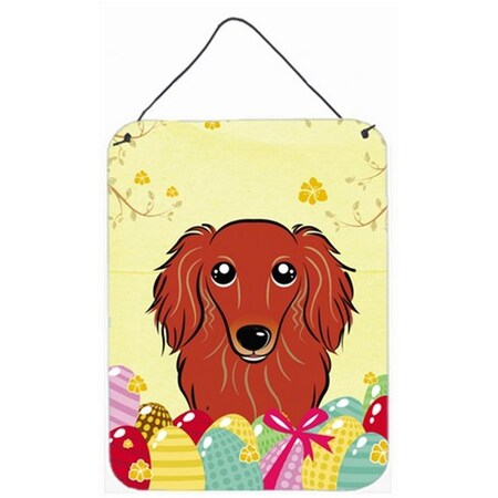 Carolines Treasures Longhair Red Dachshund Easter Egg Hunt Wall or Door Hanging Prints BB1896DS1216